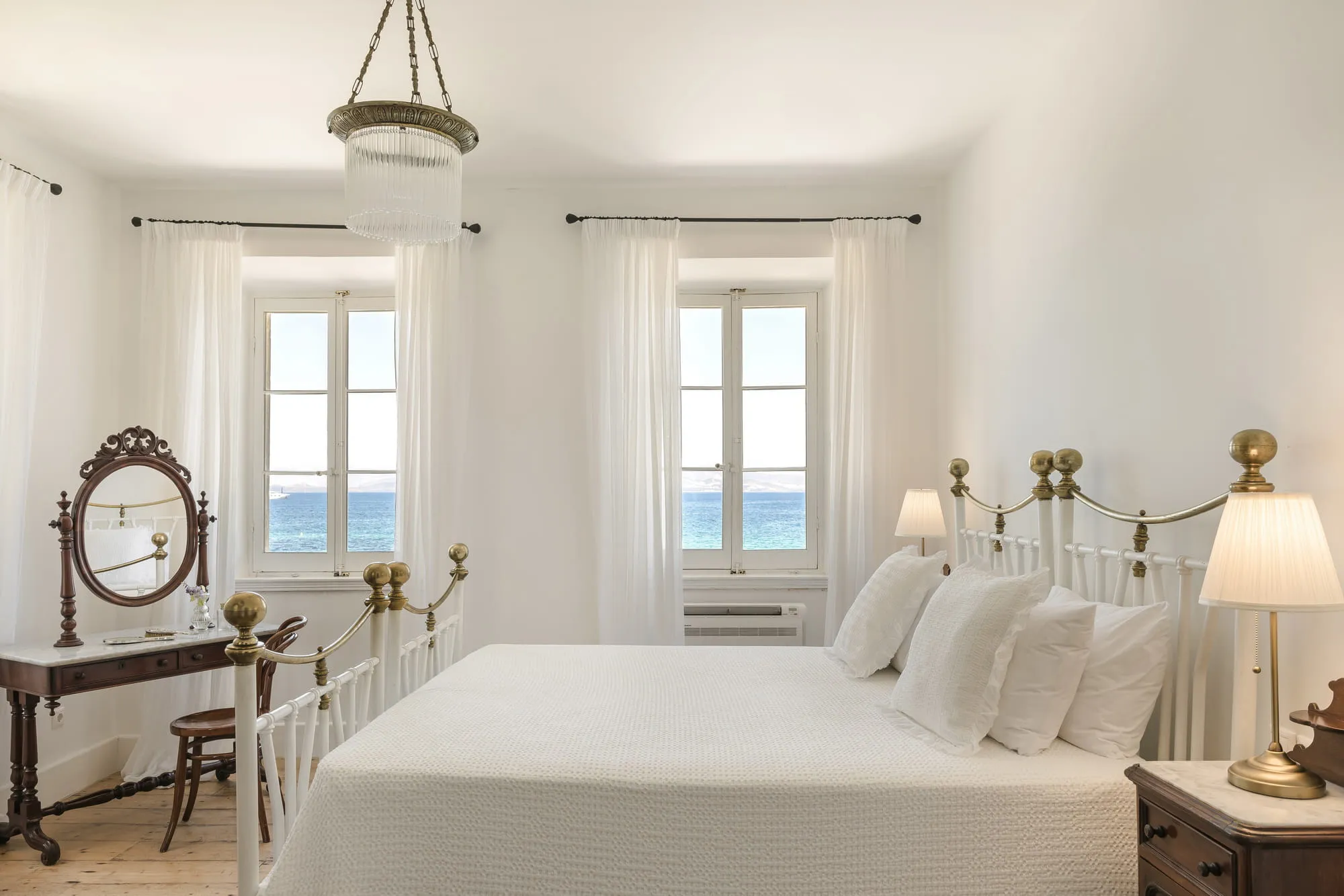 First floor bedroom two. Belladonna bedroom with panoramic views of the Ionian