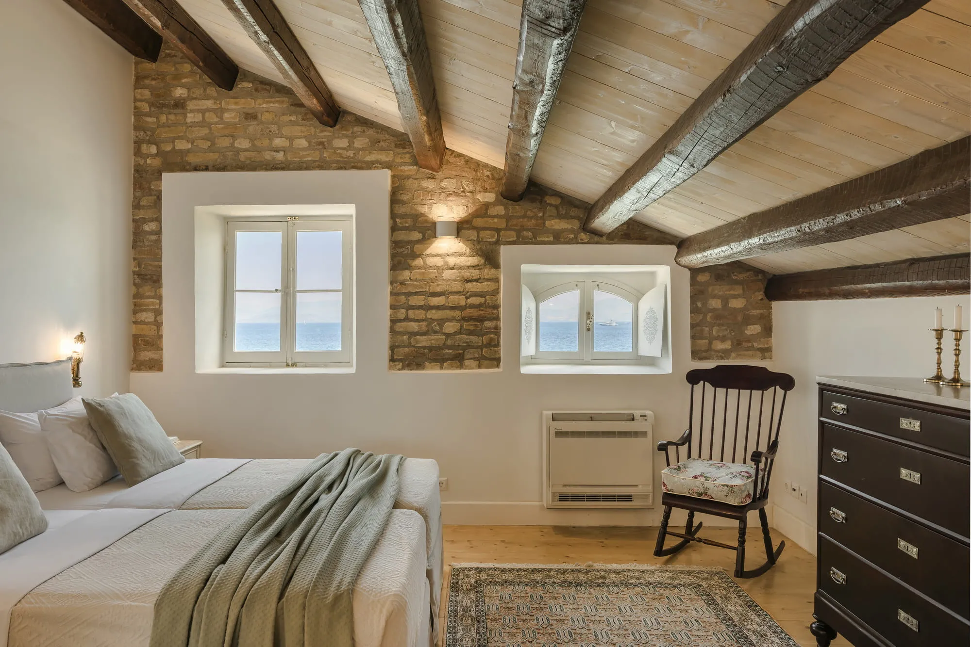 Second floor bedroom three, seaview. The Calla double/twin bedroom.